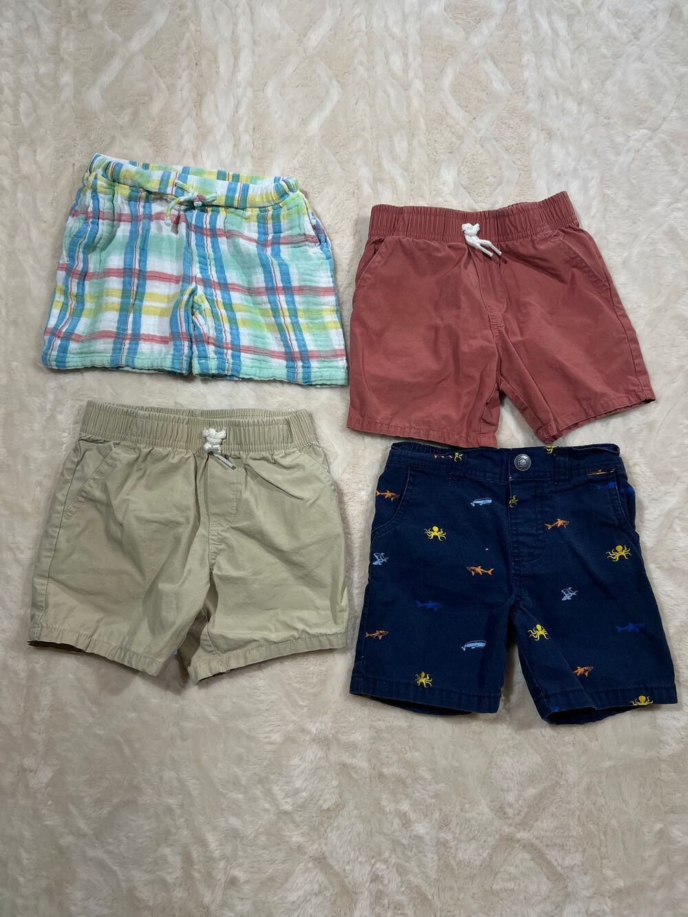 Boys 2T Shorts Bundle 4 Pair Gap Angel Dear Garanimals Summer EUC Cotton
